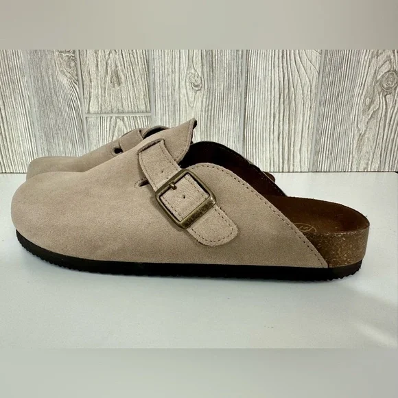 NEW! LEATHER White Mountain Clogs Mules Slip On Shoes NWT Size 8 Beige Women - Picture 9 of 12